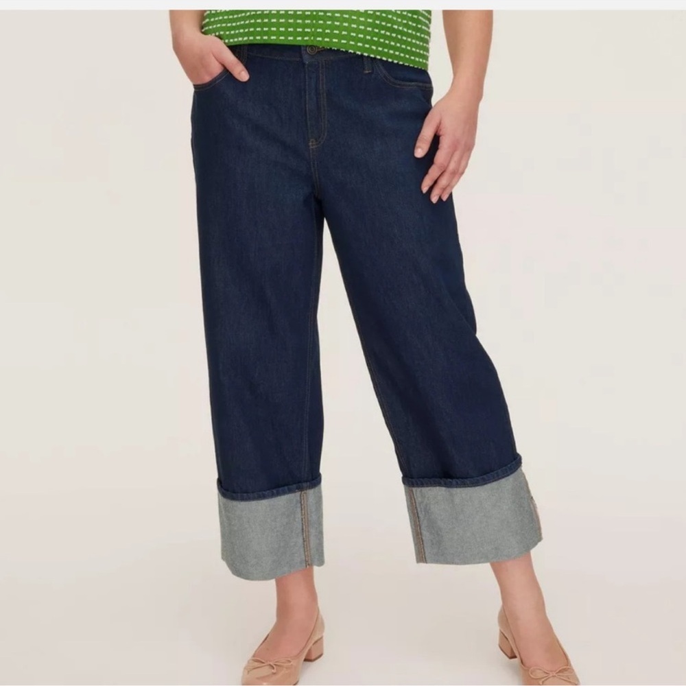 Kate Spade Jeans size 2 NEW dark wash cuffed hem ankle length - Picture 5 of 11